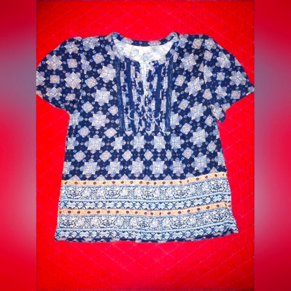 Lucky Brand XL Short Sleeve Top